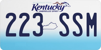 KY license plate 223SSM