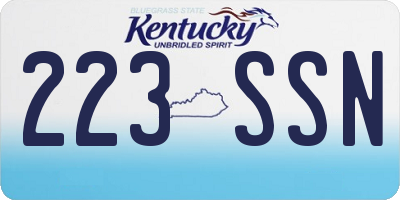 KY license plate 223SSN