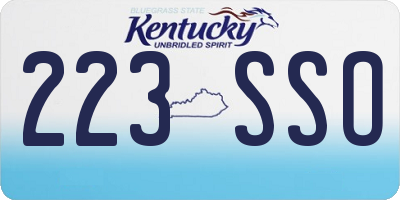 KY license plate 223SSO