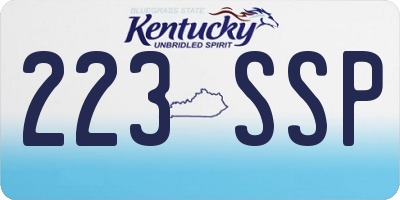 KY license plate 223SSP