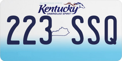 KY license plate 223SSQ