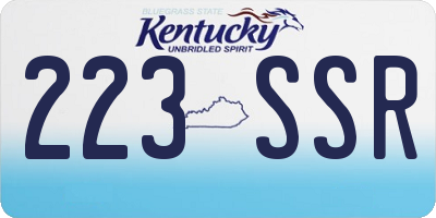 KY license plate 223SSR