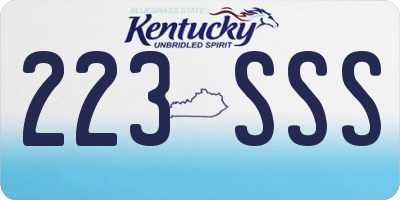 KY license plate 223SSS