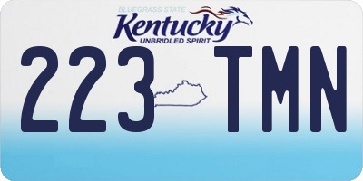 KY license plate 223TMN