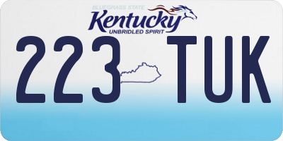 KY license plate 223TUK