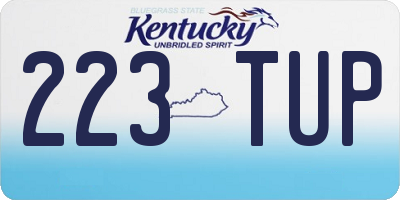 KY license plate 223TUP