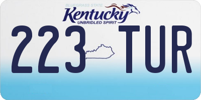 KY license plate 223TUR