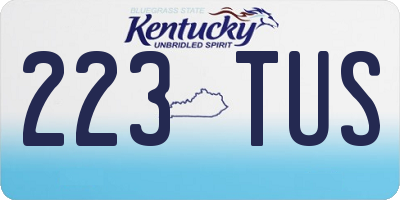 KY license plate 223TUS