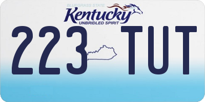 KY license plate 223TUT