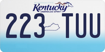 KY license plate 223TUU