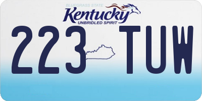 KY license plate 223TUW
