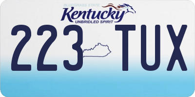 KY license plate 223TUX