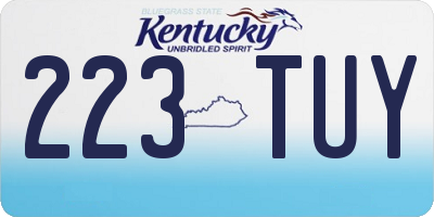 KY license plate 223TUY
