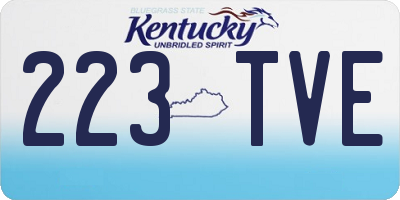 KY license plate 223TVE