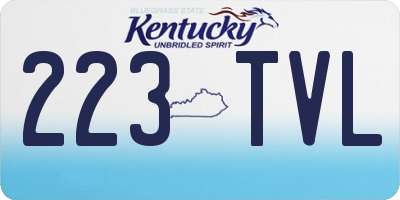 KY license plate 223TVL