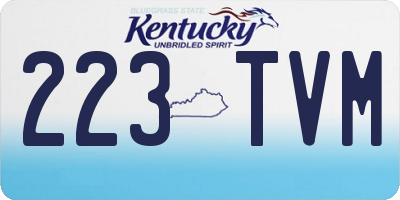 KY license plate 223TVM