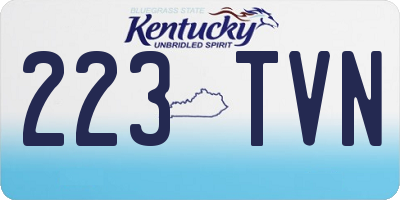 KY license plate 223TVN