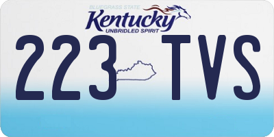 KY license plate 223TVS