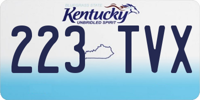 KY license plate 223TVX