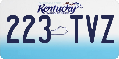 KY license plate 223TVZ