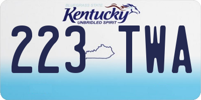 KY license plate 223TWA