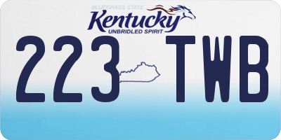 KY license plate 223TWB