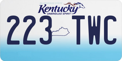 KY license plate 223TWC