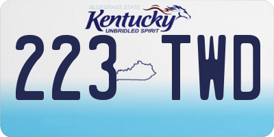 KY license plate 223TWD