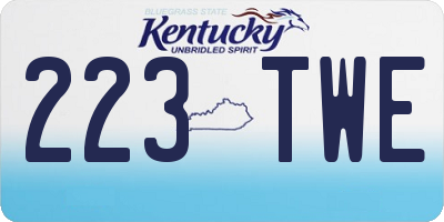 KY license plate 223TWE