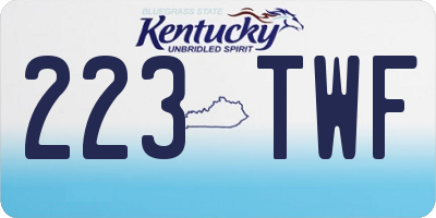 KY license plate 223TWF