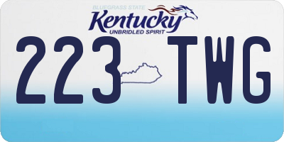 KY license plate 223TWG