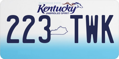 KY license plate 223TWK