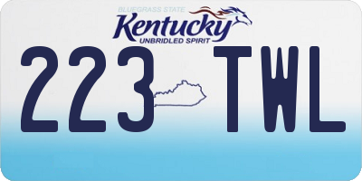 KY license plate 223TWL