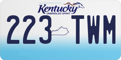 KY license plate 223TWM