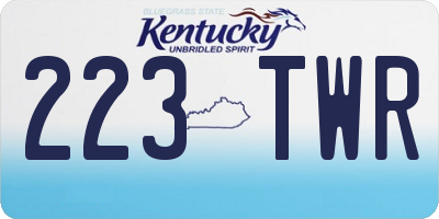 KY license plate 223TWR