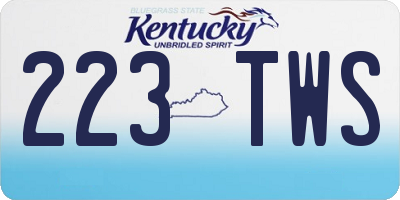 KY license plate 223TWS