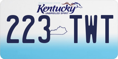 KY license plate 223TWT
