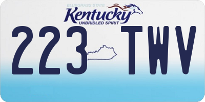 KY license plate 223TWV