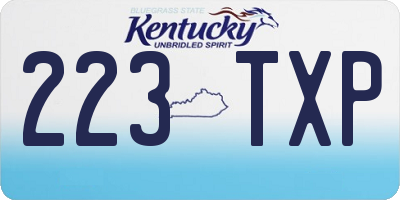 KY license plate 223TXP