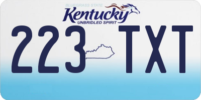 KY license plate 223TXT