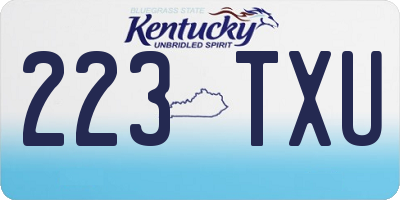 KY license plate 223TXU