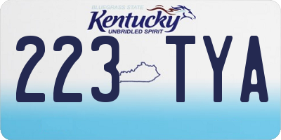 KY license plate 223TYA