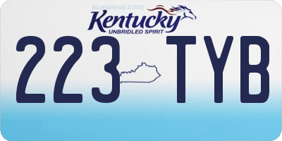 KY license plate 223TYB