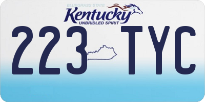 KY license plate 223TYC