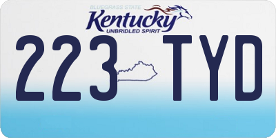 KY license plate 223TYD