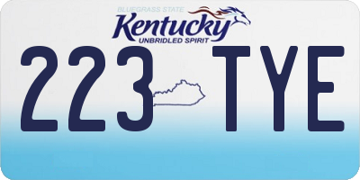 KY license plate 223TYE