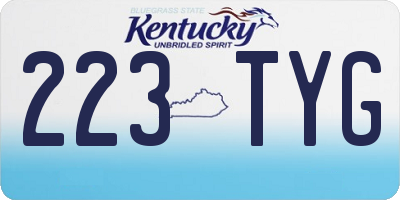 KY license plate 223TYG