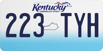 KY license plate 223TYH