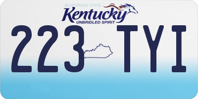 KY license plate 223TYI