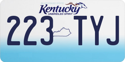 KY license plate 223TYJ